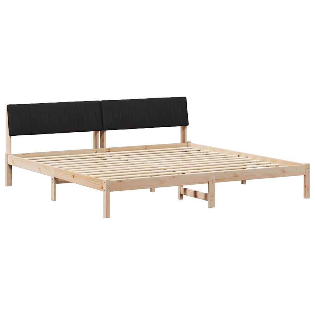Bed frame Brown and black 200 x 200 cm Solid pine wood