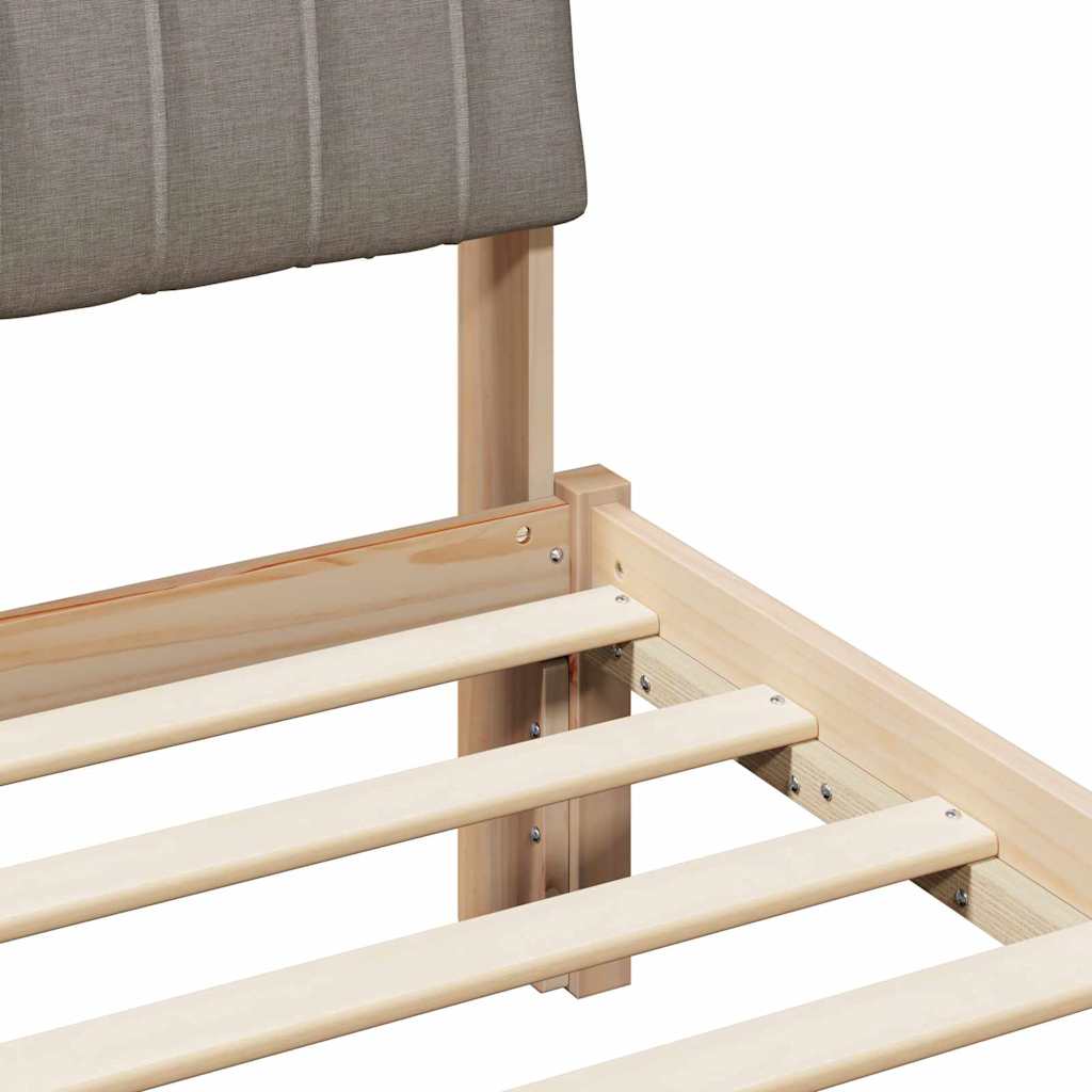 Bed frame Brown and taupe 200 x 200 cm Solid pine wood