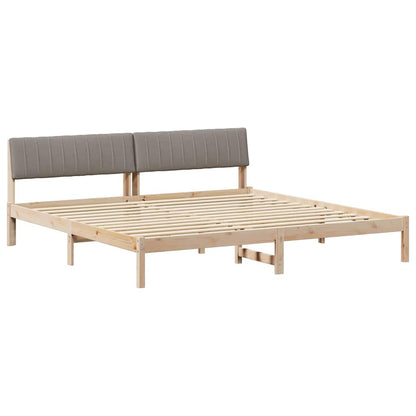 Bed frame Brown and taupe 200 x 200 cm Solid pine wood
