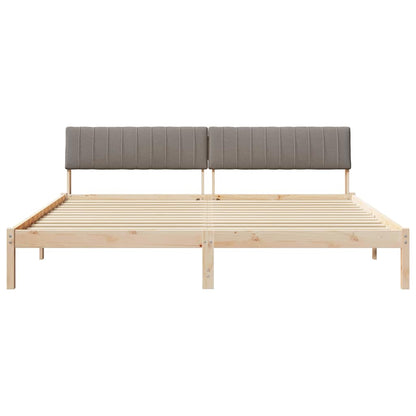 Bed frame Brown and taupe 200 x 200 cm Solid pine wood