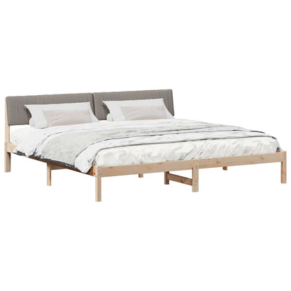 Bed frame Brown and taupe 200 x 200 cm Solid pine wood