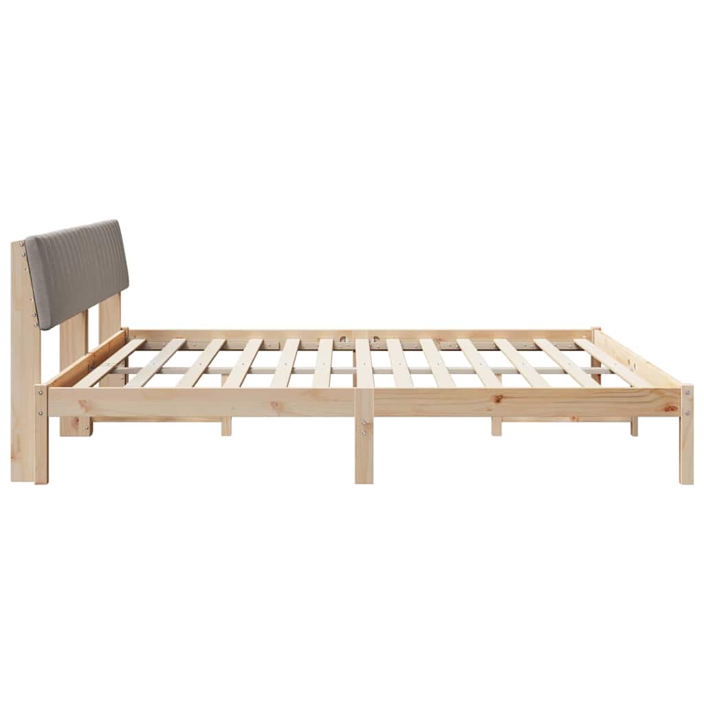 Bed frame Brown and taupe 200 x 200 cm Solid pine wood