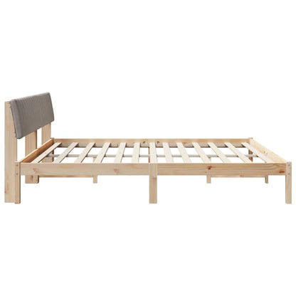 Bed frame Brown and taupe 200 x 200 cm Solid pine wood