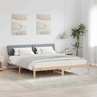 Bed frame Brown and light grey 180 x 200 cm Solid pine wood
