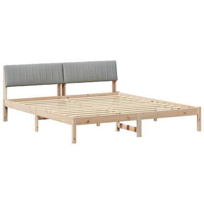 Bed frame Brown and light grey 180 x 200 cm Solid pine wood