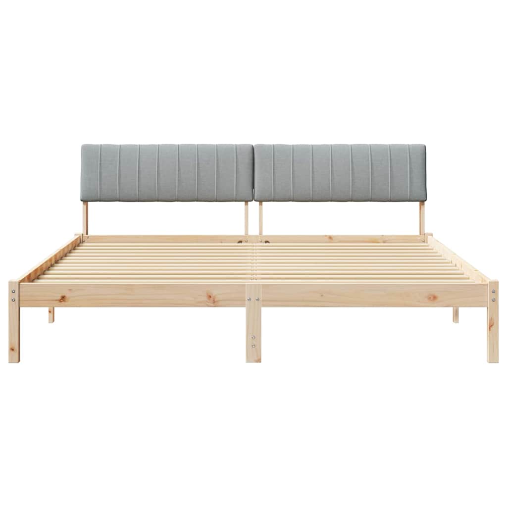 Bed frame Brown and light grey 180 x 200 cm Solid pine wood