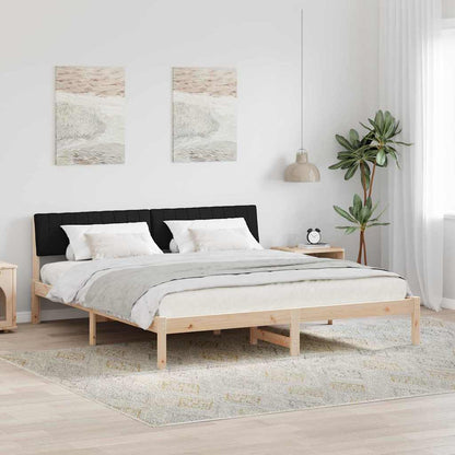 Bed frame Brown and black 180 x 200 cm Solid pine wood