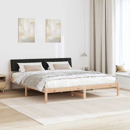 Bed frame Brown and black 180 x 200 cm Solid pine wood