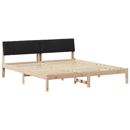 Bed frame Brown and black 180 x 200 cm Solid pine wood