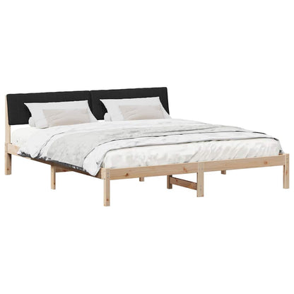 Bed frame Brown and black 180 x 200 cm Solid pine wood