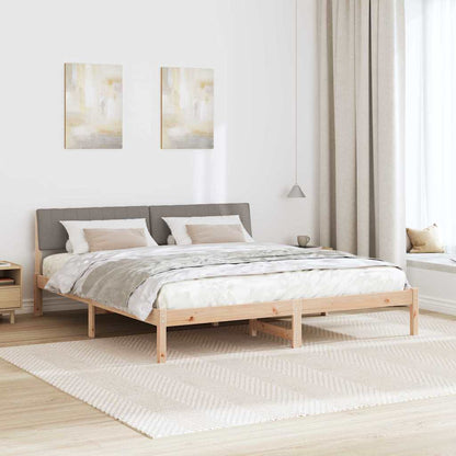 Bed frame Brown and taupe 180 x 200 cm Solid pine wood