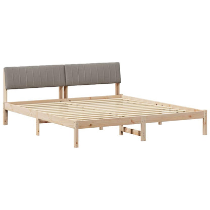 Bed frame Brown and taupe 180 x 200 cm Solid pine wood