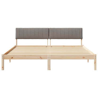 Bed frame Brown and taupe 180 x 200 cm Solid pine wood