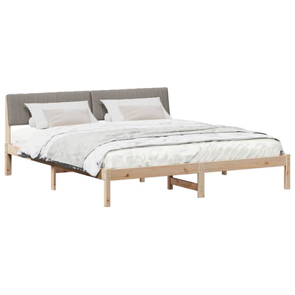 Bed frame Brown and taupe 180 x 200 cm Solid pine wood