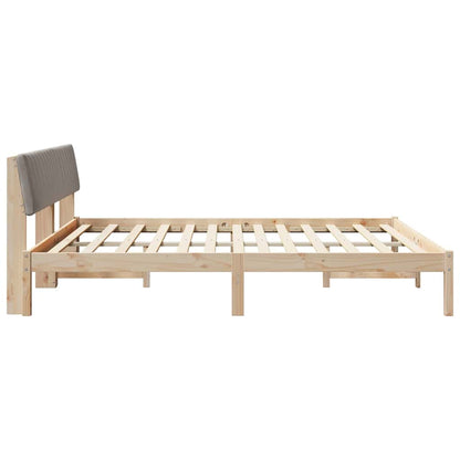 Bed frame Brown and taupe 180 x 200 cm Solid pine wood