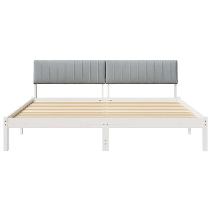 Bed frame White and light grey 180 x 200 cm Solid pine wood
