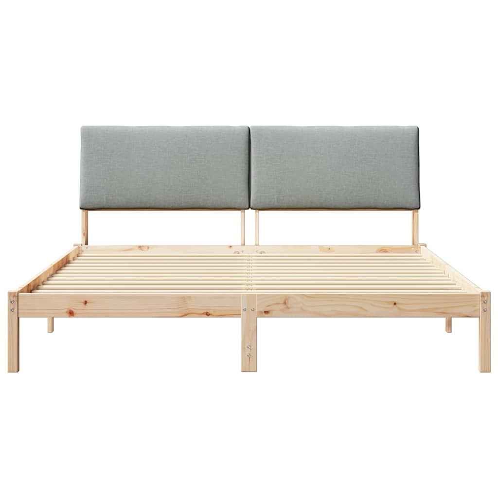 Bed frame Brown and light grey 180 x 200 cm Solid pine wood