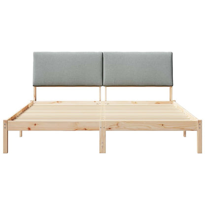 Bed frame Brown and light grey 180 x 200 cm Solid pine wood