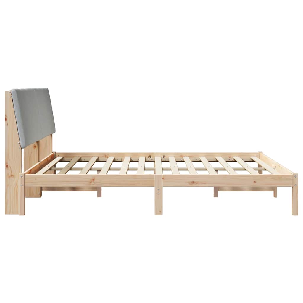 Bed frame Brown and light grey 180 x 200 cm Solid pine wood