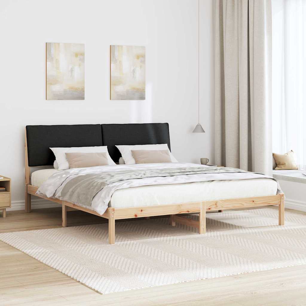Bed frame Brown and black 180 x 200 cm Solid pine wood