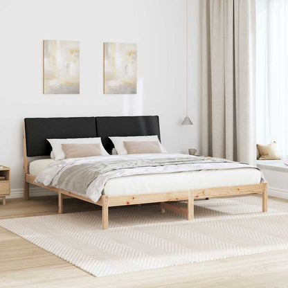 Bed frame Brown and black 180 x 200 cm Solid pine wood