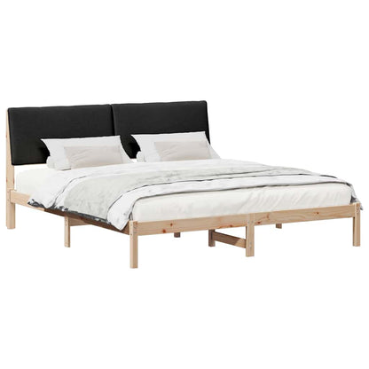 Bed frame Brown and black 180 x 200 cm Solid pine wood