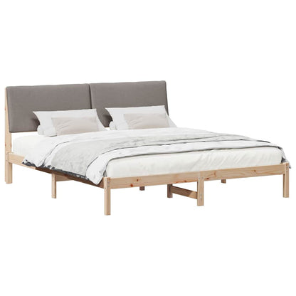 Bed frame Brown and taupe 180 x 200 cm Solid pine wood
