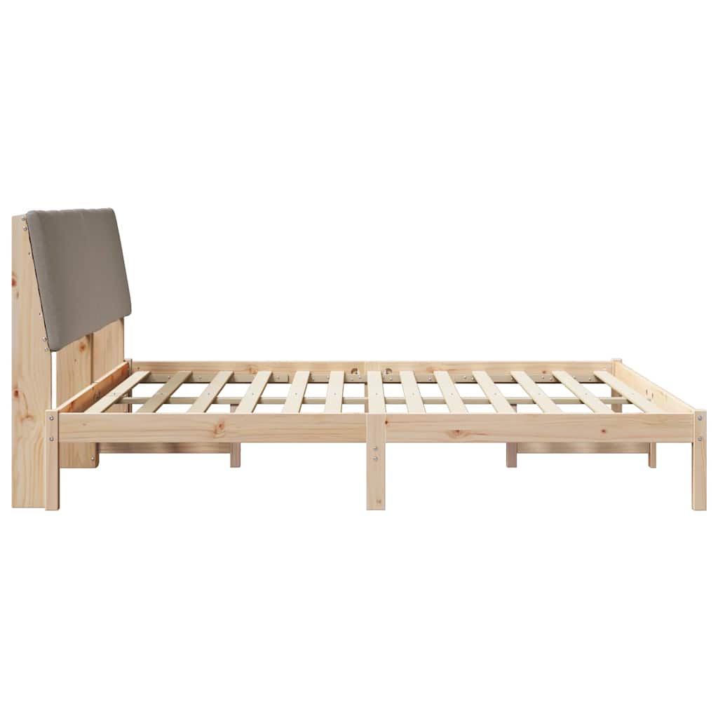 Bed frame Brown and taupe 180 x 200 cm Solid pine wood
