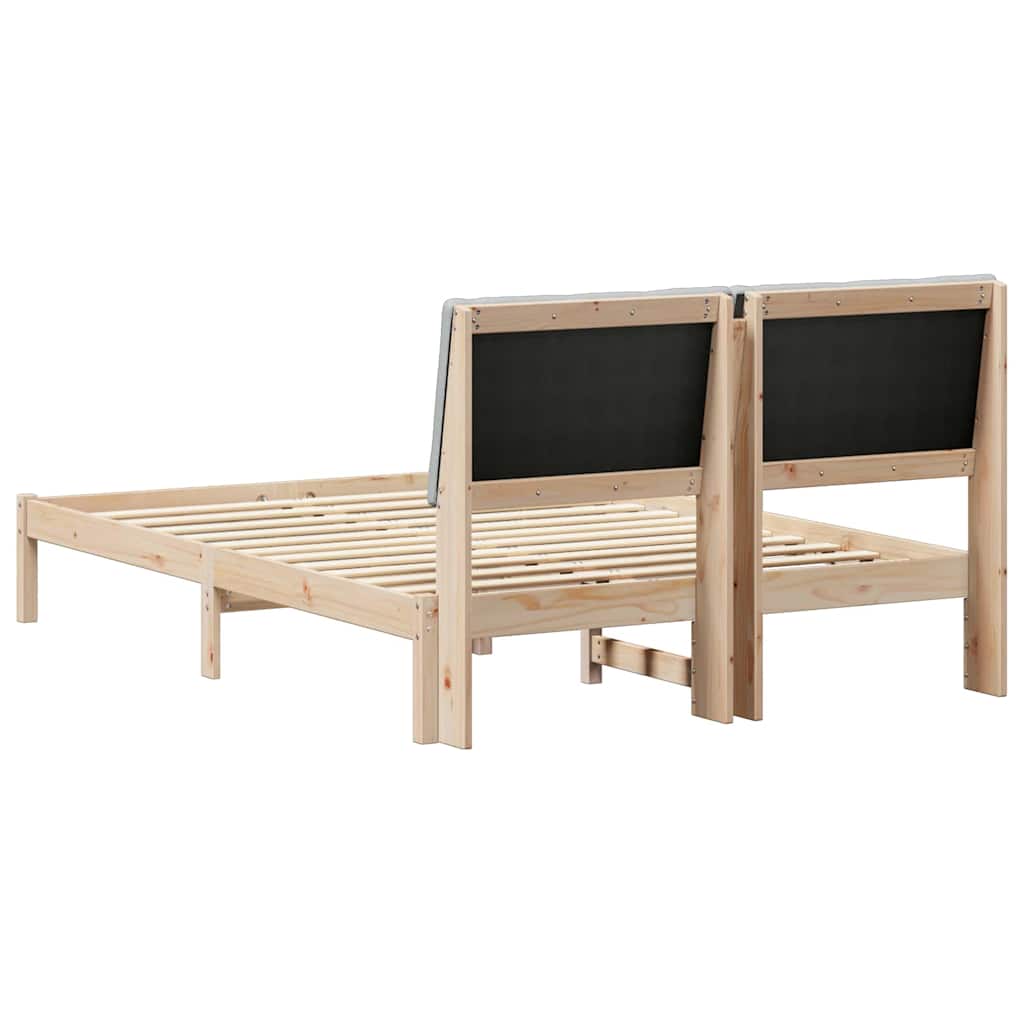 Bed frame Brown and light grey 160 x 200 cm Solid pine wood