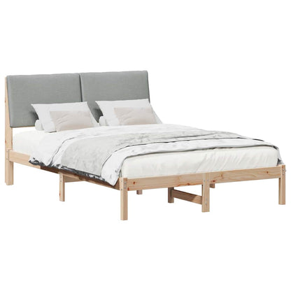 Bed frame Brown and light grey 160 x 200 cm Solid pine wood