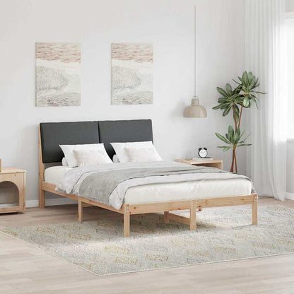 Bed frame Brown and dark grey 160 x 200 cm Solid pine wood