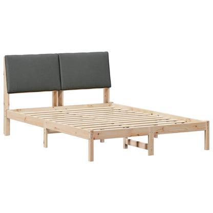 Bed frame Brown and dark grey 160 x 200 cm Solid pine wood