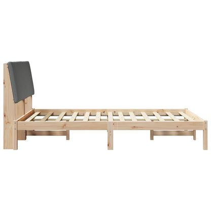 Bed frame Brown and dark grey 160 x 200 cm Solid pine wood