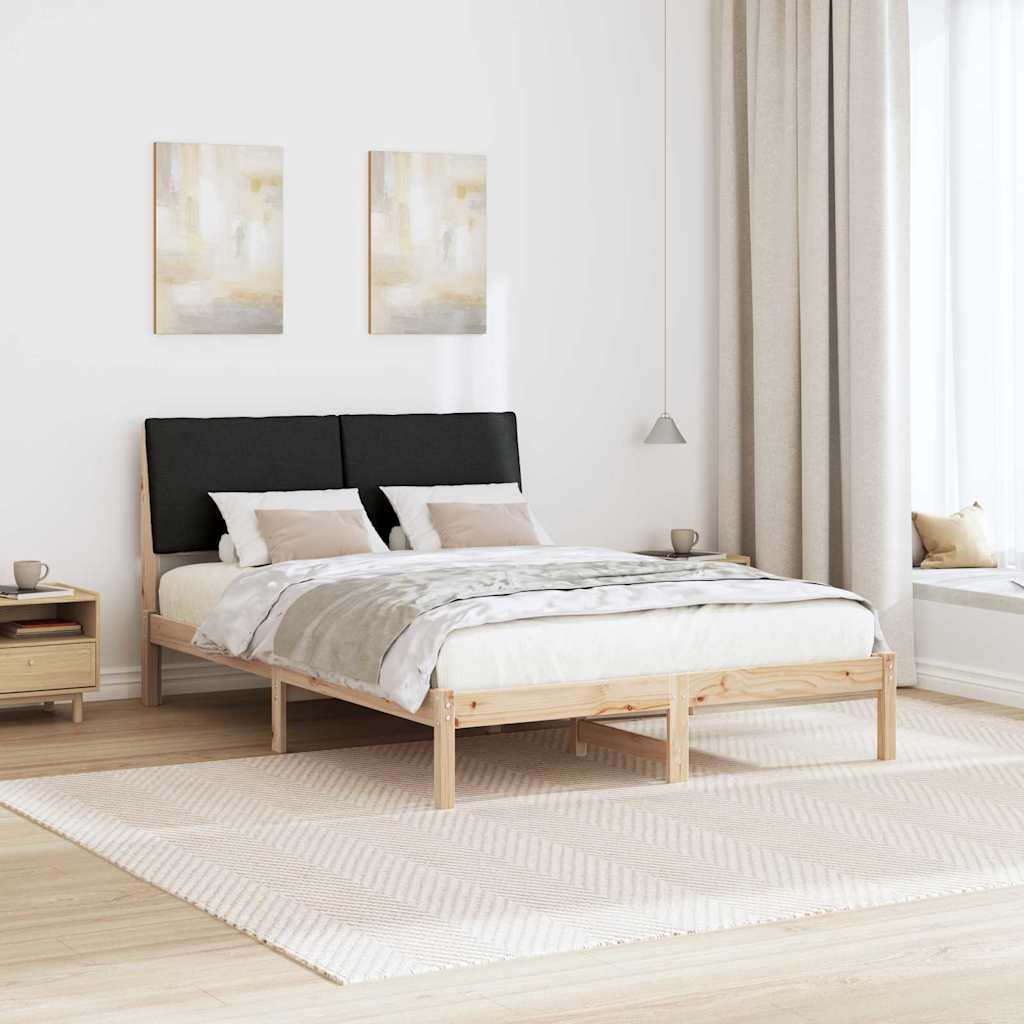 Bed frame Brown and black 160 x 200 cm Solid pine wood