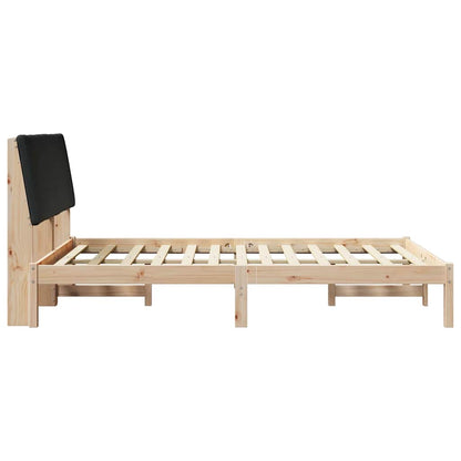 Bed frame Brown and black 160 x 200 cm Solid pine wood