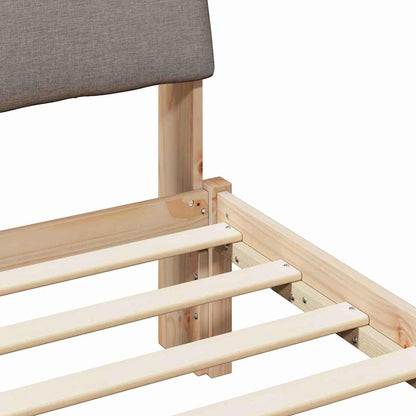Bed frame Brown and taupe 160 x 200 cm Solid pine wood