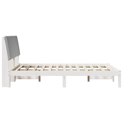 Bed frame White and light grey 160 x 200 cm Solid pine wood