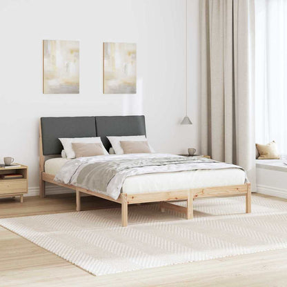 Bed frame Brown and dark grey 150 x 200 cm Solid pine wood