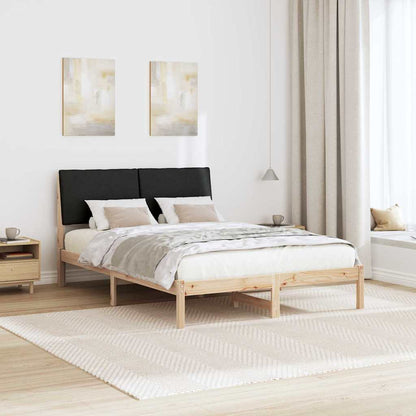 Bed frame Brown and black 150 x 200 cm Solid pine wood