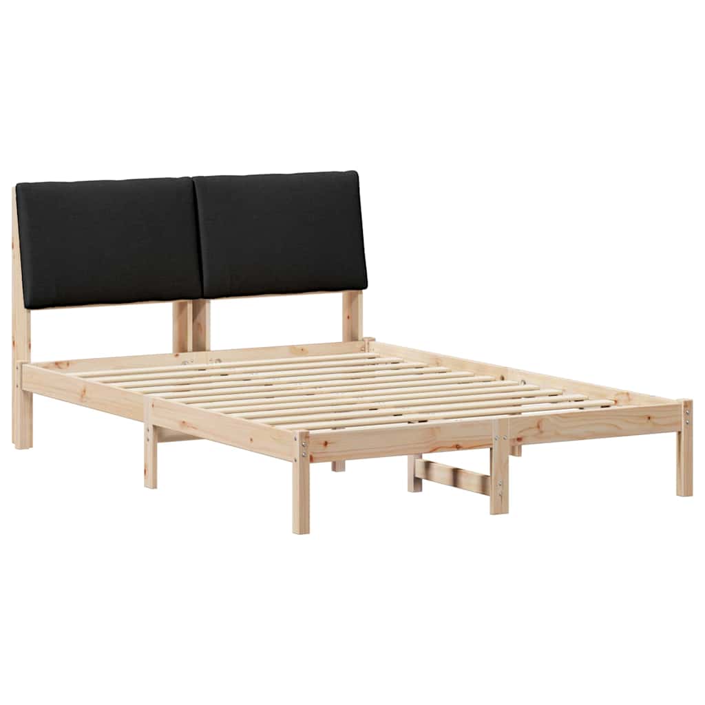 Bed frame Brown and black 150 x 200 cm Solid pine wood