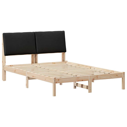 Bed frame Brown and black 150 x 200 cm Solid pine wood