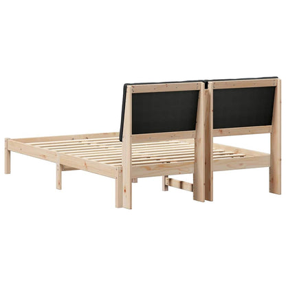 Bed frame Brown and black 150 x 200 cm Solid pine wood