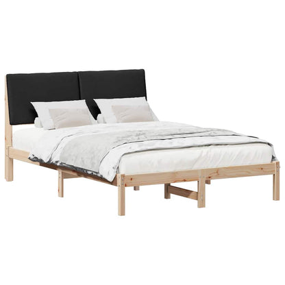 Bed frame Brown and black 150 x 200 cm Solid pine wood