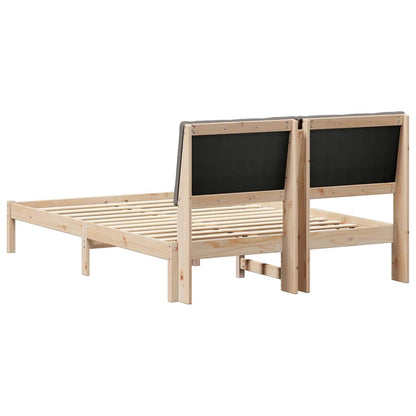 Bed frame Brown and taupe 150 x 200 cm Solid pine wood