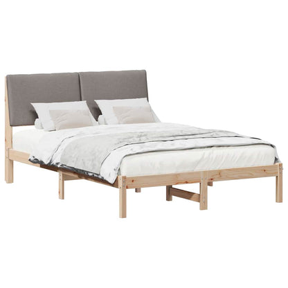 Bed frame Brown and taupe 150 x 200 cm Solid pine wood