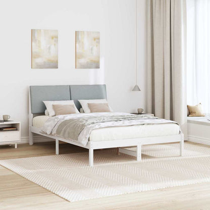 Bed frame White and light grey 150 x 200 cm Solid pine wood