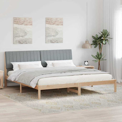 Bed Frame with Headboard Brown 200 x 200 cm Solid Pine Wood