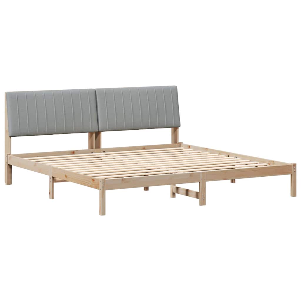 Bed Frame with Headboard Brown 200 x 200 cm Solid Pine Wood