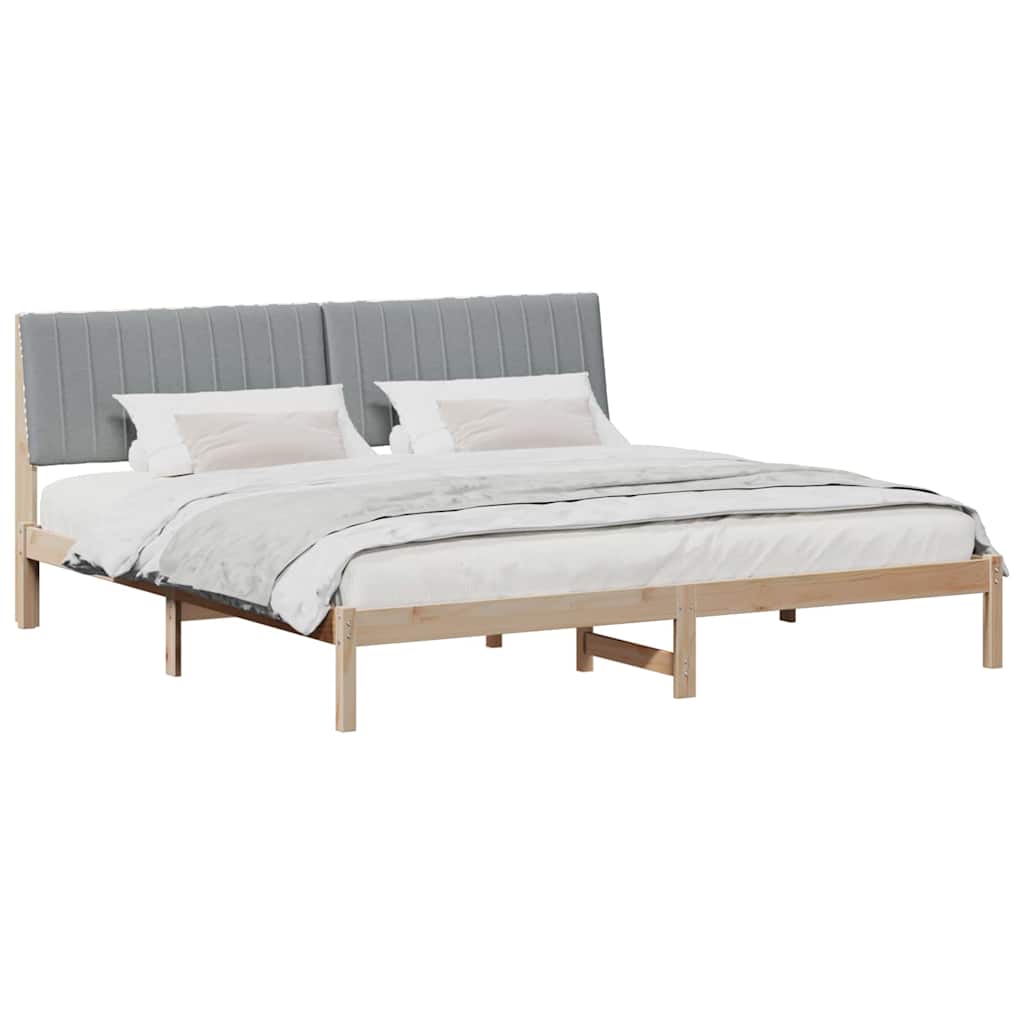 Bed Frame with Headboard Brown 200 x 200 cm Solid Pine Wood