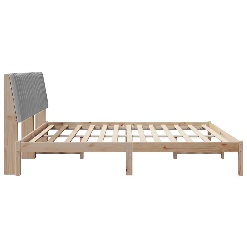 Bed Frame with Headboard Brown 200 x 200 cm Solid Pine Wood